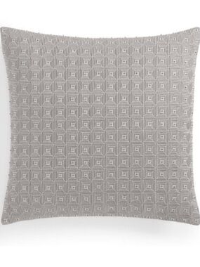 Hotel Collection Honeycomb Trellis 20" x 20" Decorative Square Pillow grey NWT